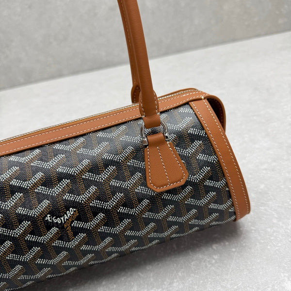 Goyard Bonbonnière Bag Black Brown Canvas Calfskin