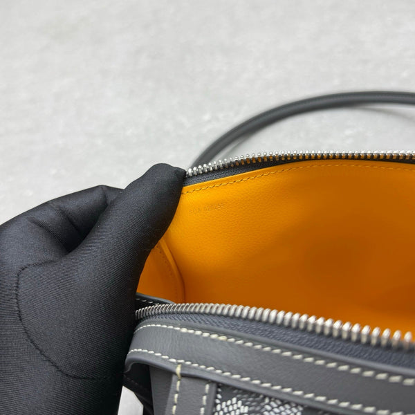 Goyard Bonbonnière Bag Grey Canvas Calfskin