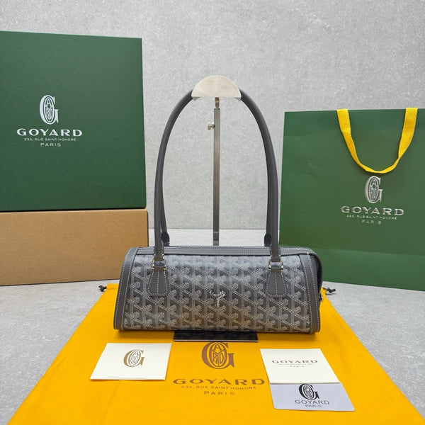 Goyard Bonbonnière Bag Grey Canvas Calfskin