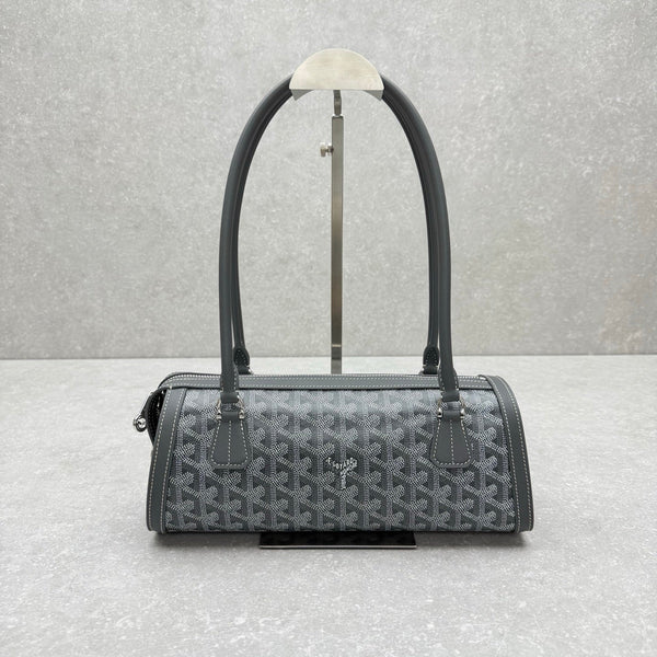 Goyard Bonbonnière Bag Grey Canvas Calfskin