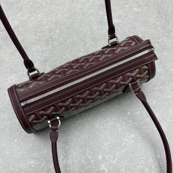 Goyard Bonbonnière Bag Burgundy Canvas Calfskin