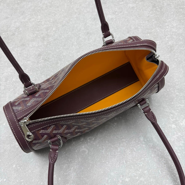 Goyard Bonbonnière Bag Burgundy Canvas Calfskin