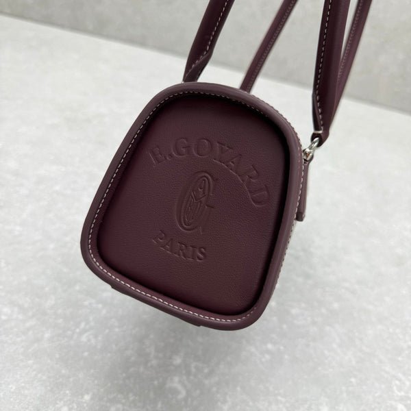 Goyard Bonbonnière Bag Burgundy Canvas Calfskin