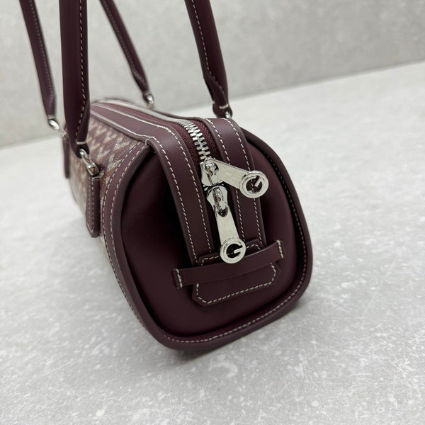 Goyard Bonbonnière Bag Burgundy Canvas Calfskin
