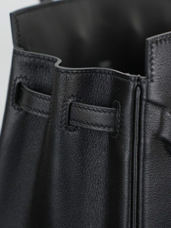 HM Birkin Shadow 25cm Black Leather 284509