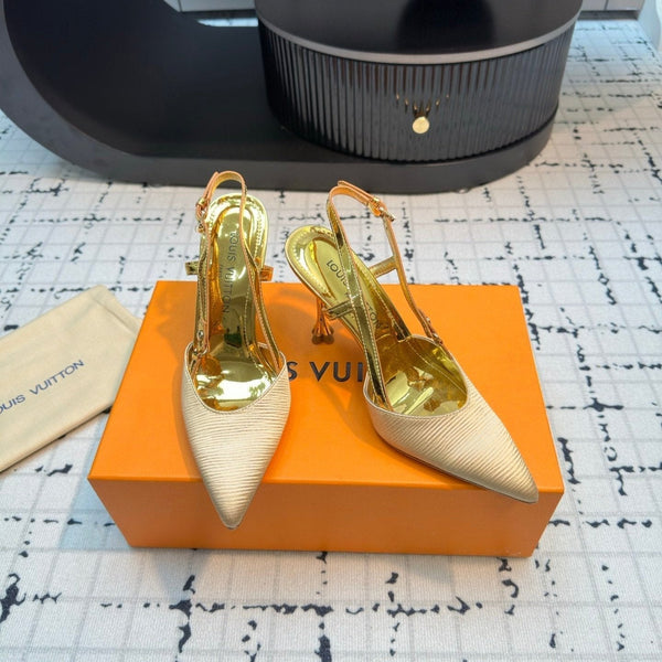 LV Blossom Slingback Pump 95mm Beige Pelle di agnello