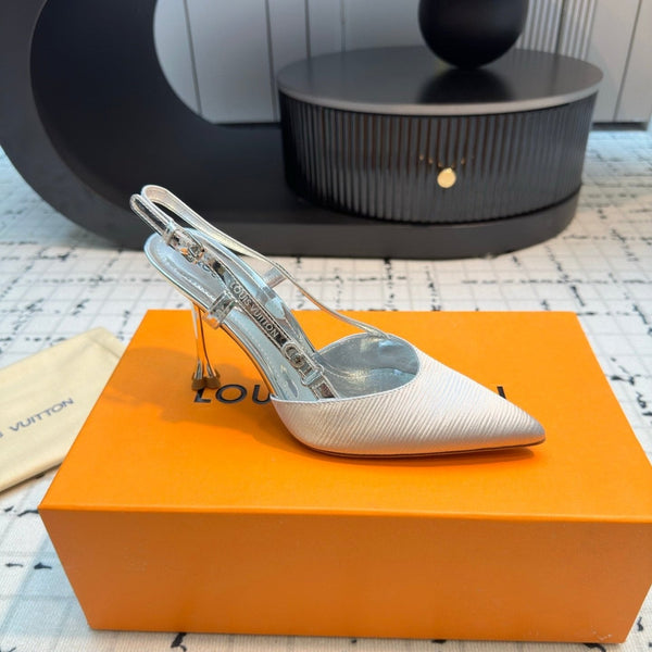 LV Blossom Slingback Pump 95mm Pelle di agnello bianca