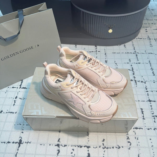 LIGHTSTAR SNEAKERS WITH PINK CALFSKIN AND MESH UPPER AND PINK STAR