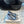 Hangisi 100 Ocean Blue Linen with Black Leather Jewel Buckle Pumps 161068