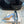 Hangisi 100 Ocean Blue Linen with Black Leather Jewel Buckle Pumps 161068
