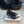 Hangisi 100 Dark Blue Linen with Black Leather Jewel Buckle Pumps 161070