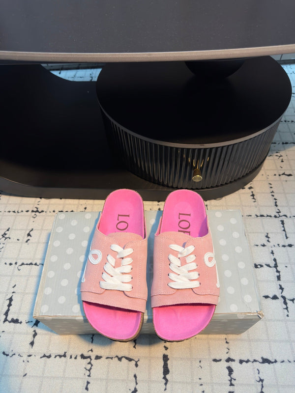 Ciabatte Loewe x Birkenstock in pelle scamosciata rosa