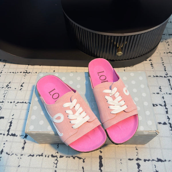Ciabatte Loewe x Birkenstock in pelle scamosciata rosa