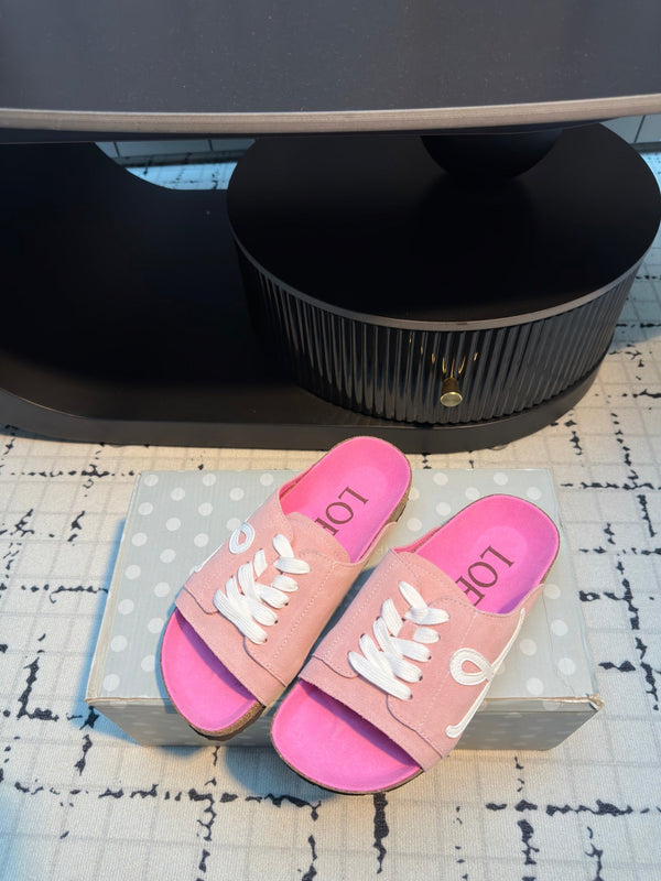 Ciabatte Loewe x Birkenstock in pelle scamosciata rosa