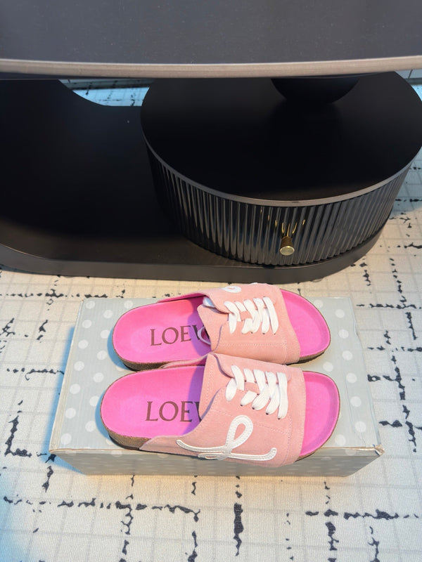 Ciabatte Loewe x Birkenstock in pelle scamosciata rosa