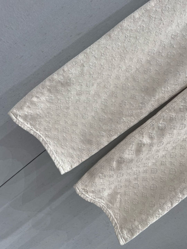 LV 25 Heavy-Duty Jacquard Belt Jeans