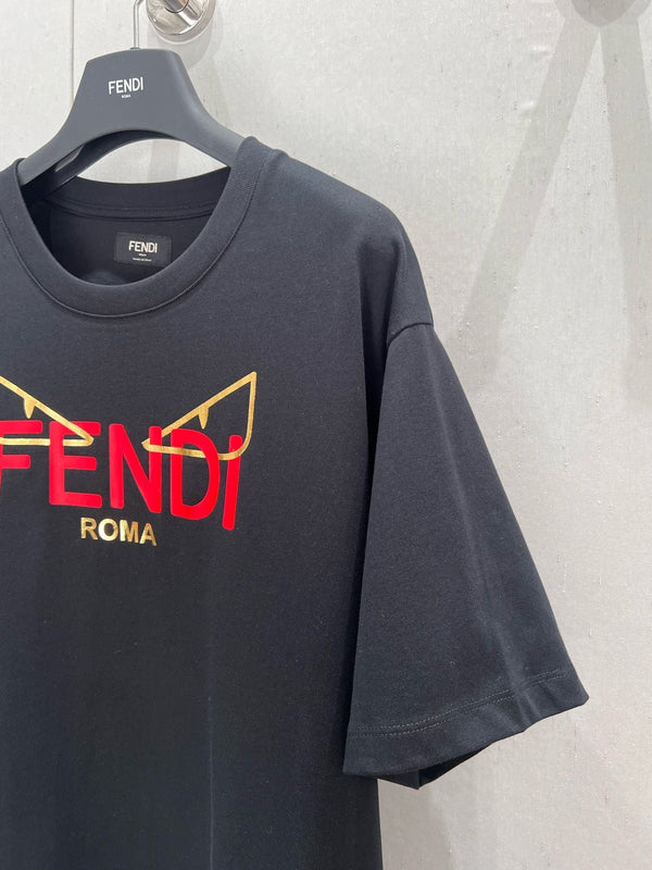 Fendi 25 Little Monster Eyes T-shirt Black Cotton