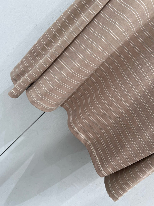 Miu Miu 25 Striped Long-sleeved T-shirt Brown Cotton 211207