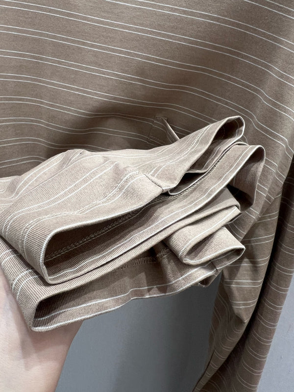 Miu Miu 25 Striped Long-sleeved T-shirt Brown Cotton 211207
