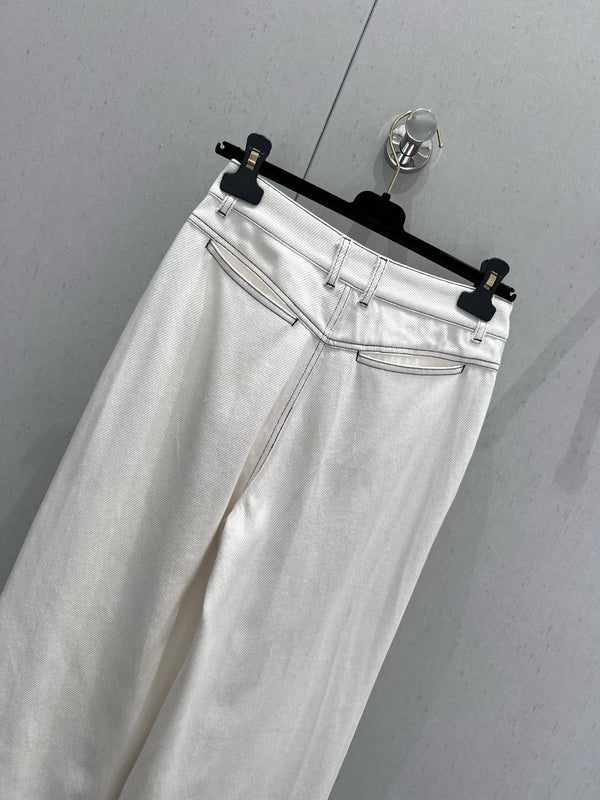 CC 25 Straight Jeans White Cotton