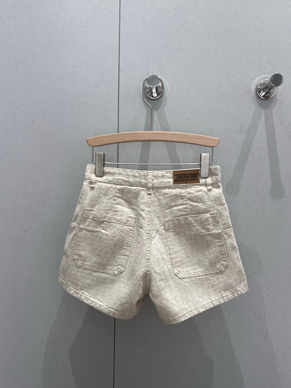 CD 2025 Pattern Shorts Beige Cotton 216935