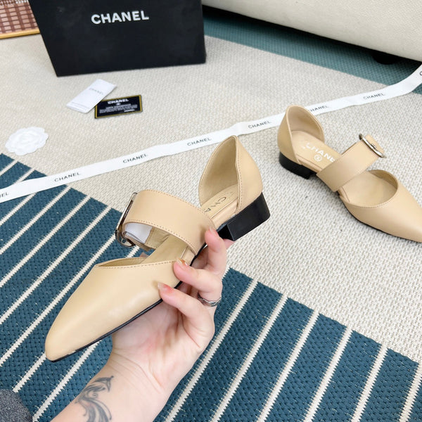 CC 26s Slingback Flat Beige Sheepskin 867769
