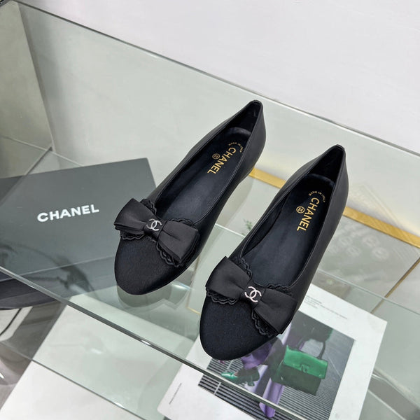 Ballerine CC in pelle di agnello nera