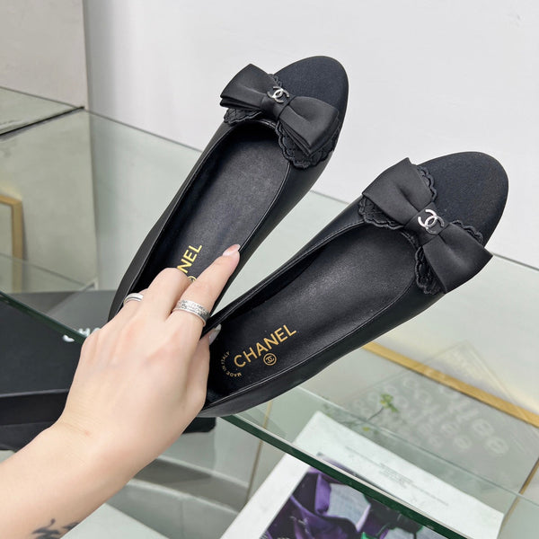 Ballerine CC in pelle di agnello nera