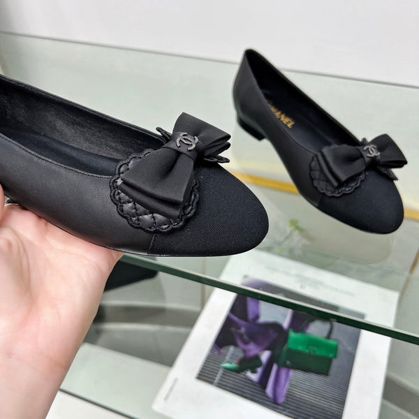 Ballerine CC in pelle di agnello nera