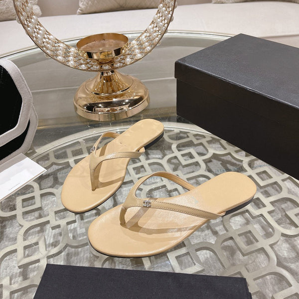 infradito cc beige argento vitello seta