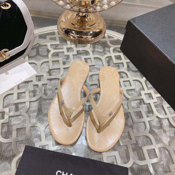 infradito cc beige argento vitello seta