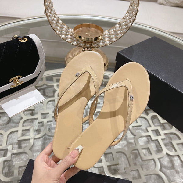 infradito cc beige argento vitello seta