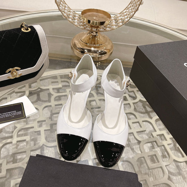cc ballet 6cm white black wedge heel