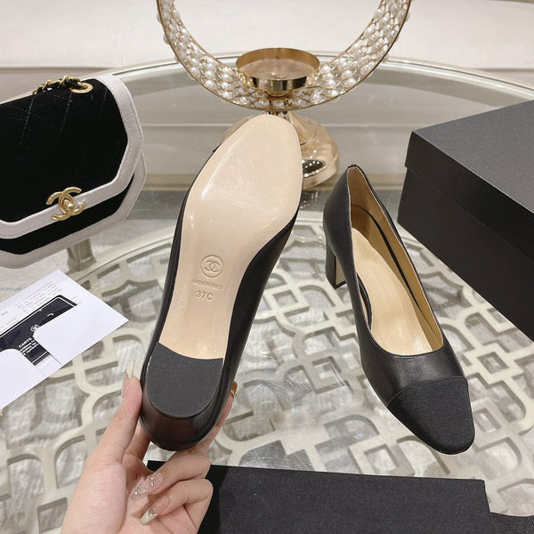 cc pump 6.5 black lambskin