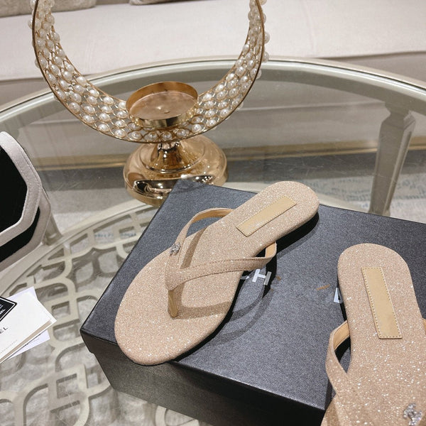cc infradito beige argento cotone seta