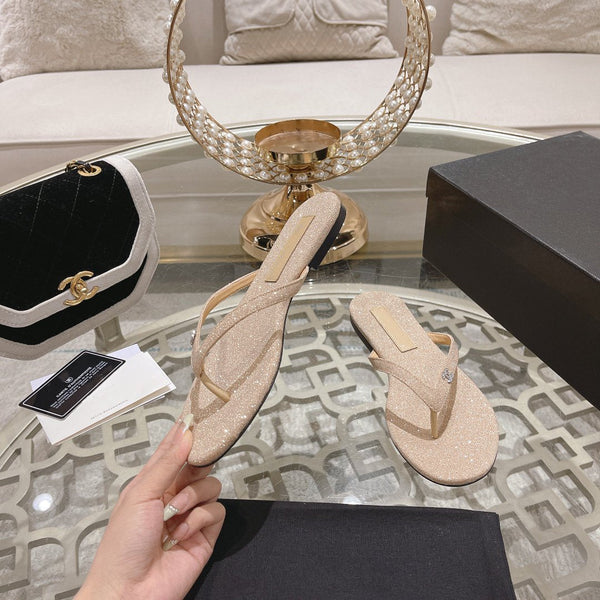 cc infradito beige argento cotone seta