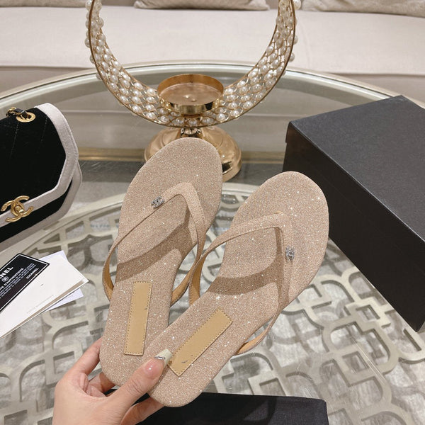 cc infradito beige argento cotone seta