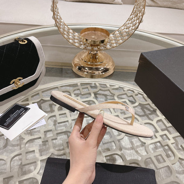 cc infradito beige chiaro argento cotone seta