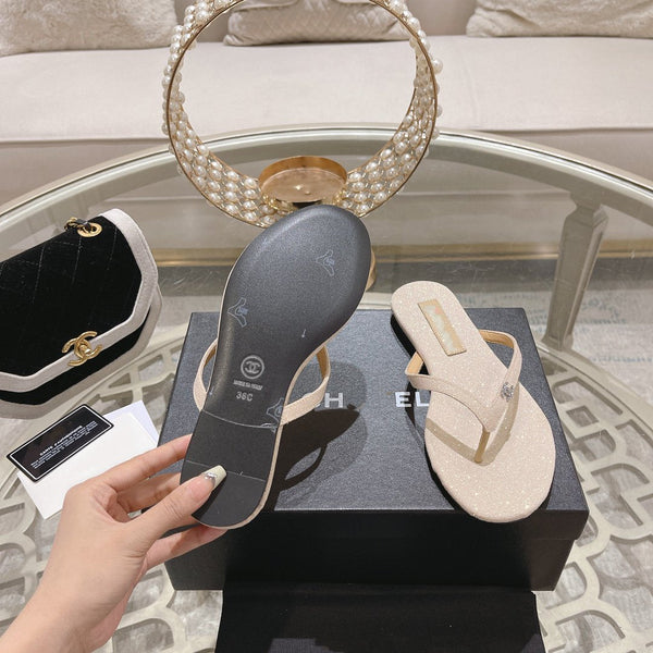 cc infradito beige chiaro argento cotone seta