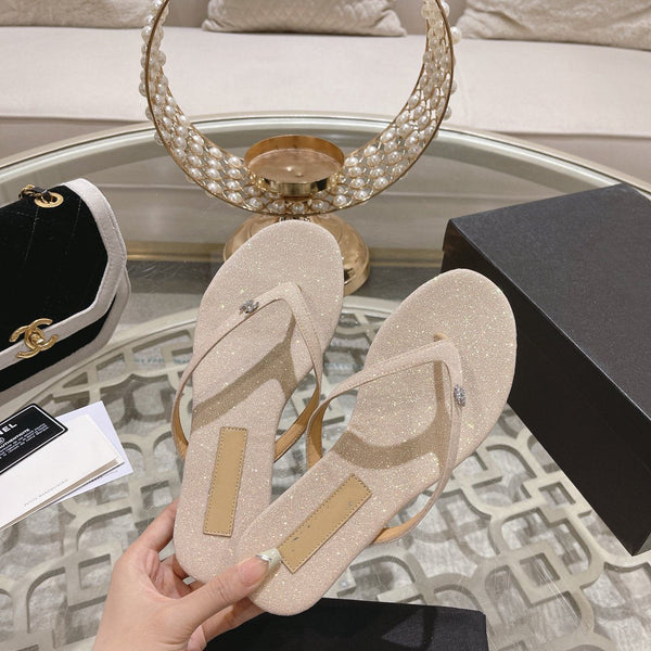 cc infradito beige chiaro argento cotone seta