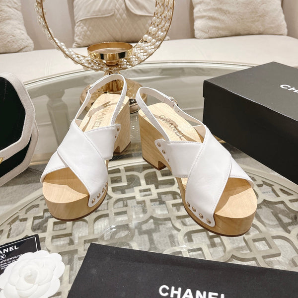 platform sandal 90 cross white calfskin