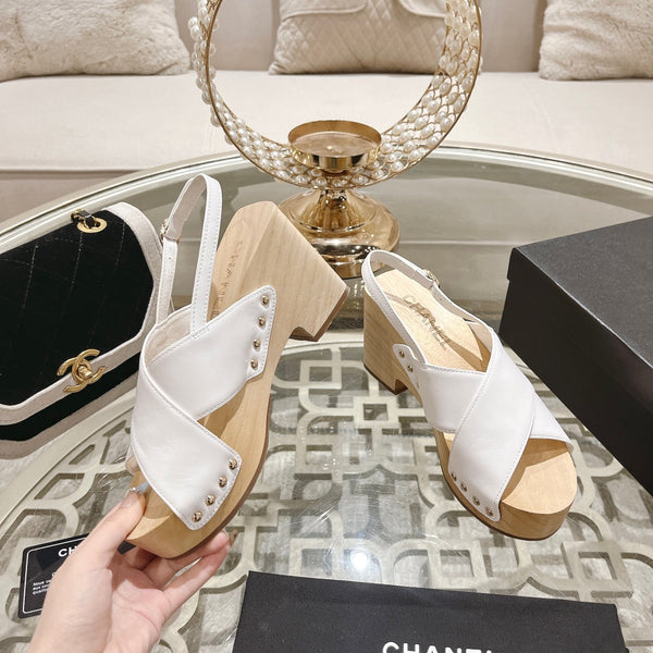 platform sandal 90 cross white calfskin