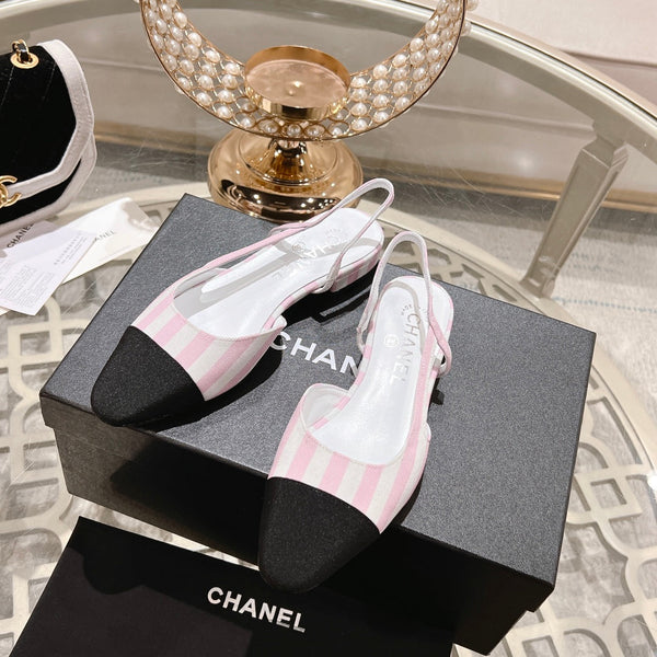 CC SLINGBACK IN WHITE MIX LIGHT PINK FABRIC