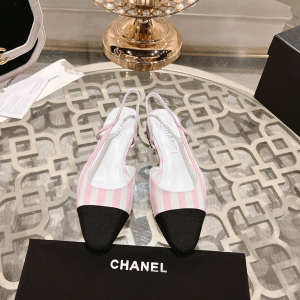 CC SLINGBACK IN WHITE MIX LIGHT PINK FABRIC
