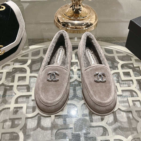CC 25A Mocassino in pelle scamosciata Sherpa grigia