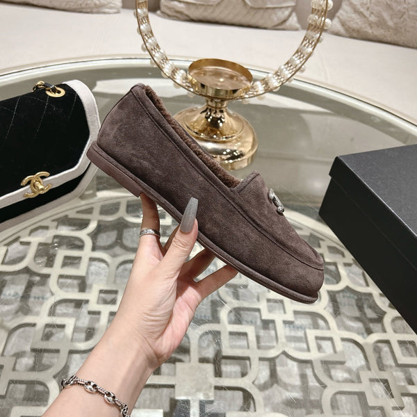 Mocassino CC 25A in pelle scamosciata Sherpa color cioccolato