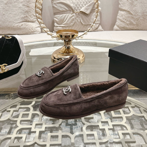 Mocassino CC 25A in pelle scamosciata Sherpa color cioccolato