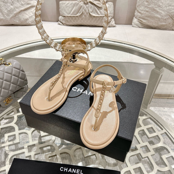 CC 2024 thong sandal beige lambskin 189953