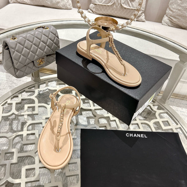 CC 2024 thong sandal beige lambskin 189953