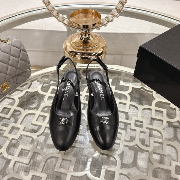 CC 25ss Slingbacks 35mm Black Lambskin & Sheepskin 432606